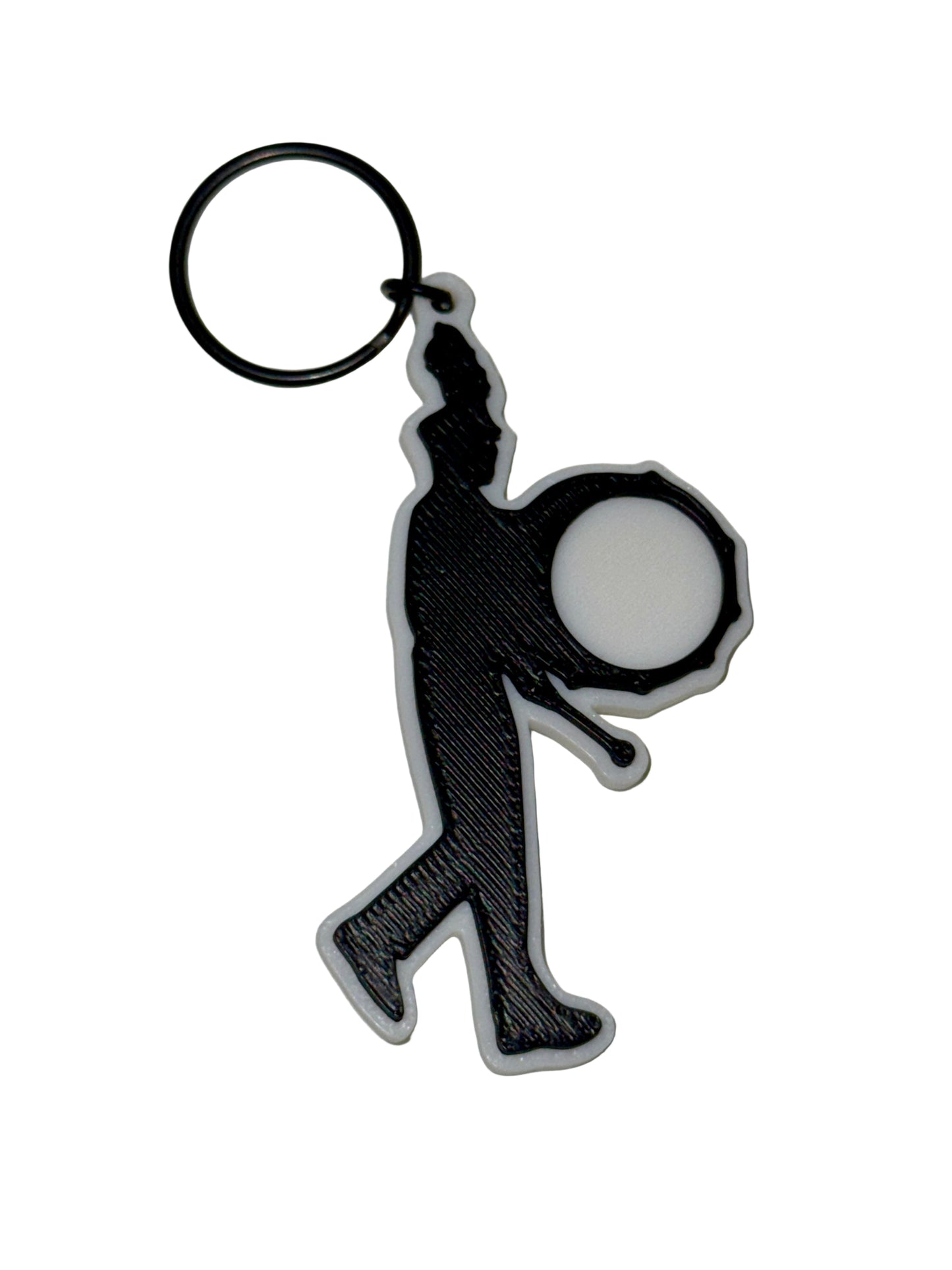 Marching Band Figure Bass Drum Keychain