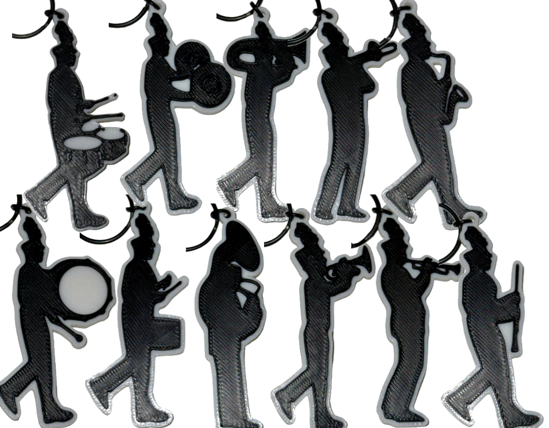 Marching Band Musicians Keychains