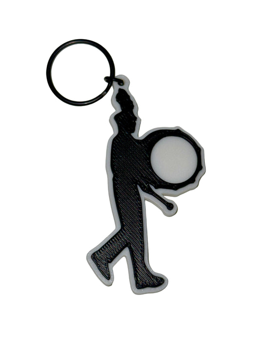 Marching Band Figure Bass Drum Keychain